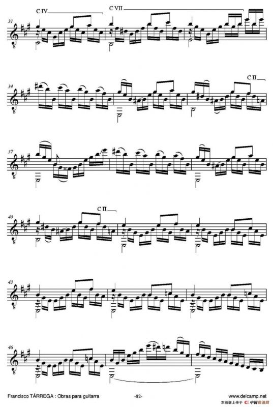 ESTUDIO BRILLANTE(Arreglado sobre un tema de Jean-Delphin Alard)（古典吉他）