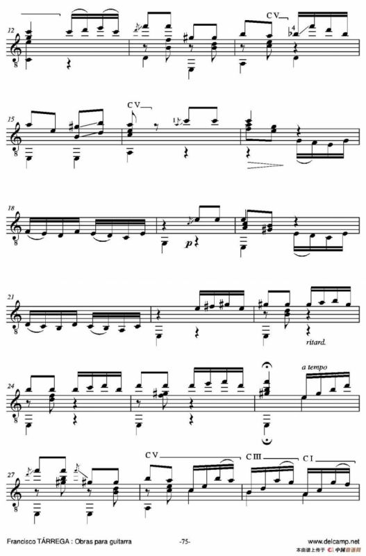 MARIA(Gavota A mi querido amigo el eminente Mandolinista D.Baldomero Cateura)（古典吉他）