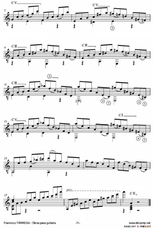 PRELUDIO NUMERO 13(Arreglado sobre un fragmento de opus 99 n2 Robert Schumann)（古典吉他）