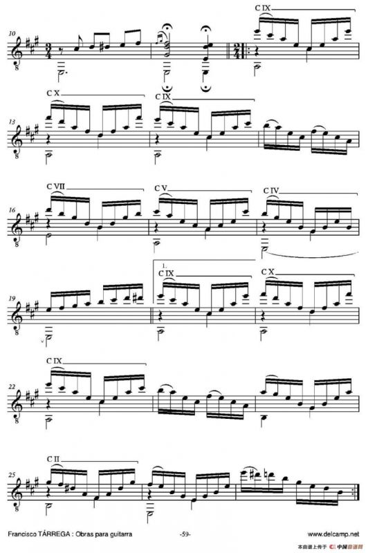 ESTUDIO EN ARPEGIOS(En la mayor)（古典吉他）