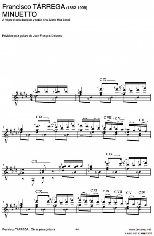 MINUETTO(A mi preditecta discipula y noble Srta. Maria Rita Bondi)（古典吉他）