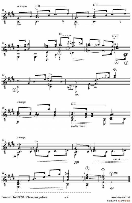 PRELUDIO NUMERO 5(AI ilustre Dr.Walter Leckie)（古典吉他）