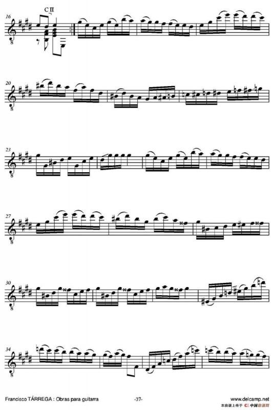 ESTUDIO DE VELOCITA(En mi mayor)（古典吉他）