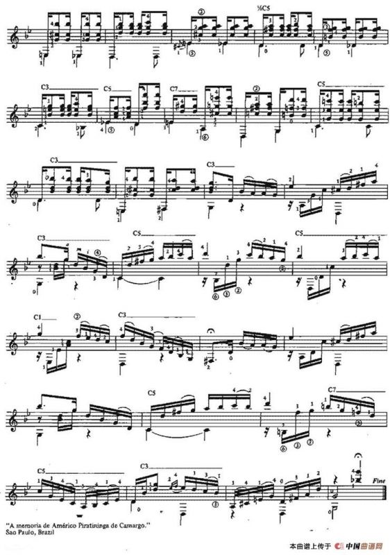 Choro da Saudade（古典吉他）