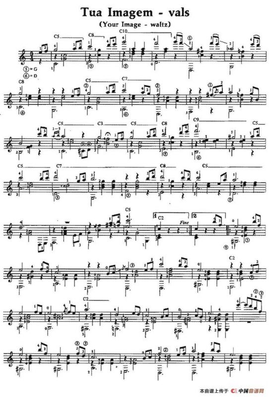 Tua Imagem-vals（古典吉他）
