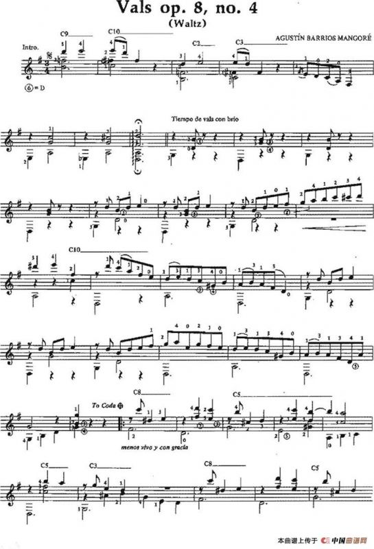 Vals op.8no.4（古典吉他）