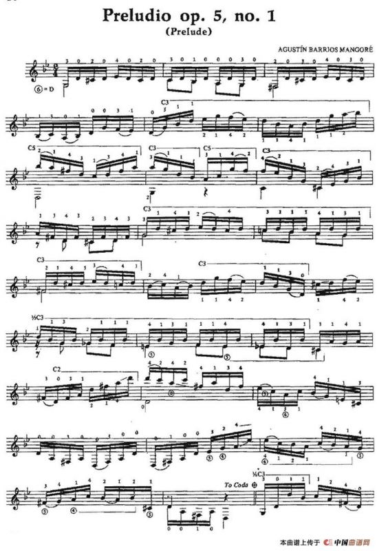 Preludio op.5no.1（古典吉他）