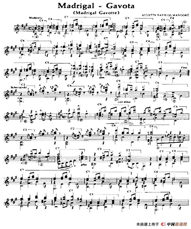Madrigal - Gavota（古典吉他）