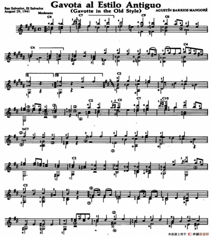 Gavota al Estilo Antiguo（古典吉他）