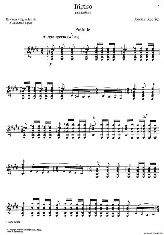 Joaquin Rodrigo Music for Guitar（罗德里戈吉他音乐P61-68）（古典吉他）