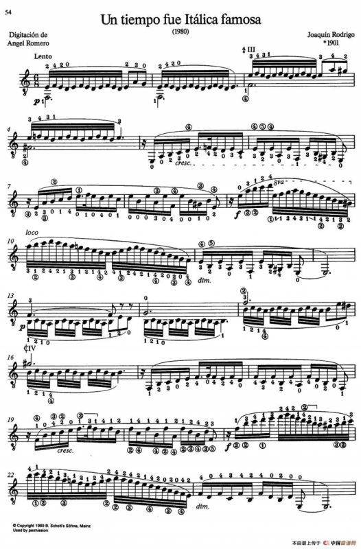 Joaquin Rodrigo Music for Guitar（罗德里戈吉他音乐P54-60）（古典吉他）