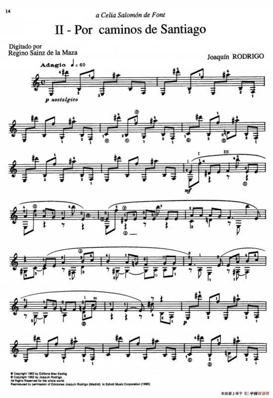 Joaquin Rodrigo Music for Guitar（罗德里戈吉他音乐P12-21）（古典吉他）