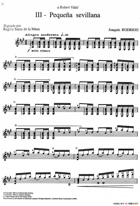 Joaquin Rodrigo Music for Guitar（罗德里戈吉他音乐P12-21）（古典吉他）