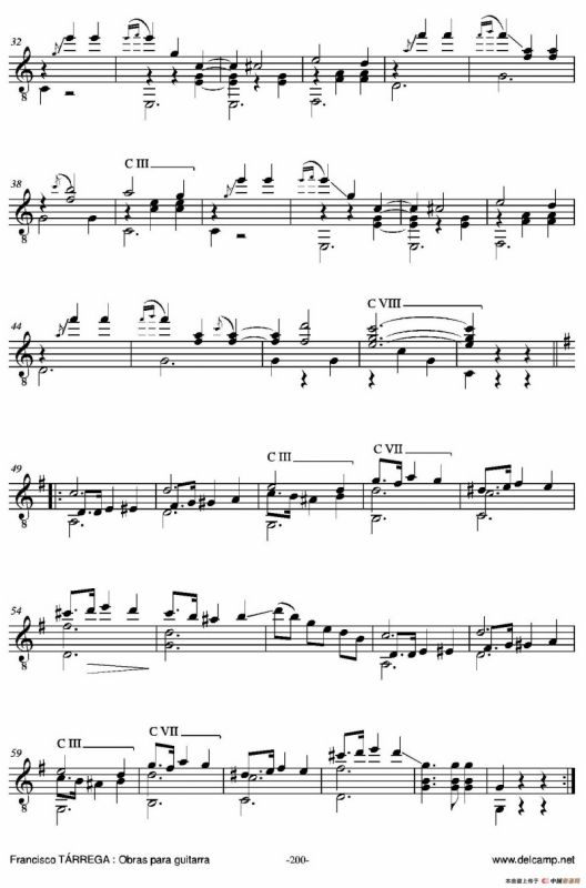 《塔雷加作品全集》第12部分（古典吉他）