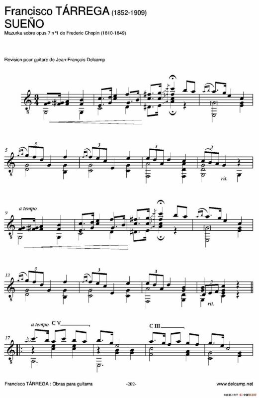 《塔雷加作品全集》第12部分（古典吉他）