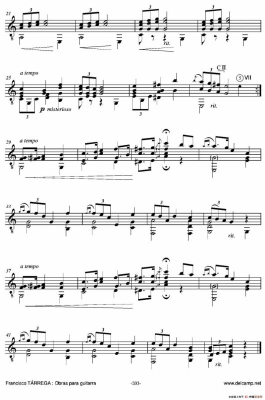 《塔雷加作品全集》第12部分（古典吉他）