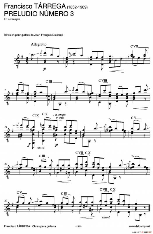 《塔雷加作品全集》第11部分（古典吉他）