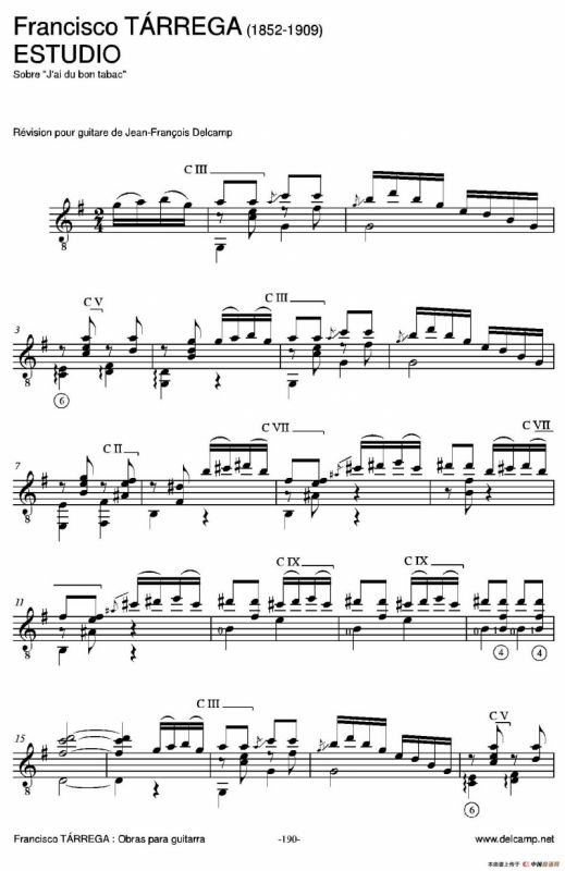 《塔雷加作品全集》第11部分（古典吉他）