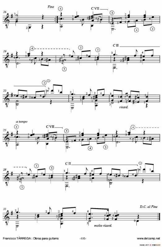 《塔雷加作品全集》第11部分（古典吉他）