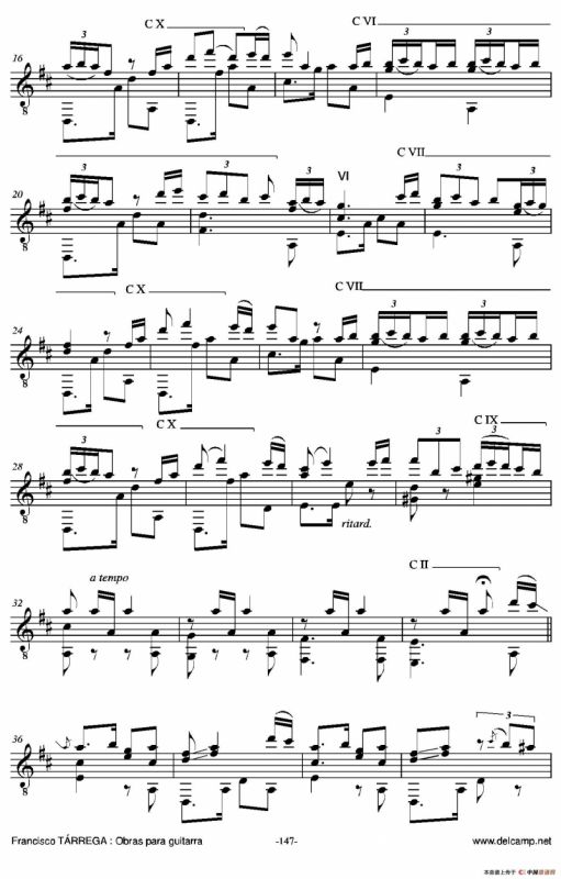 《塔雷加作品全集》第8部分（古典吉他）
