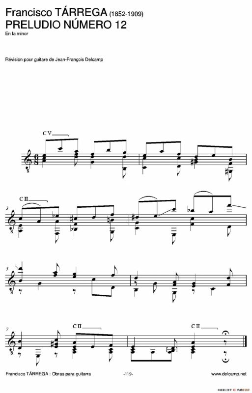 《塔雷加作品全集》第7部分（古典吉他）