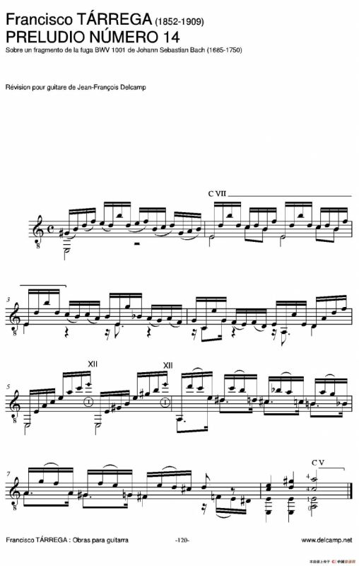 《塔雷加作品全集》第7部分（古典吉他）