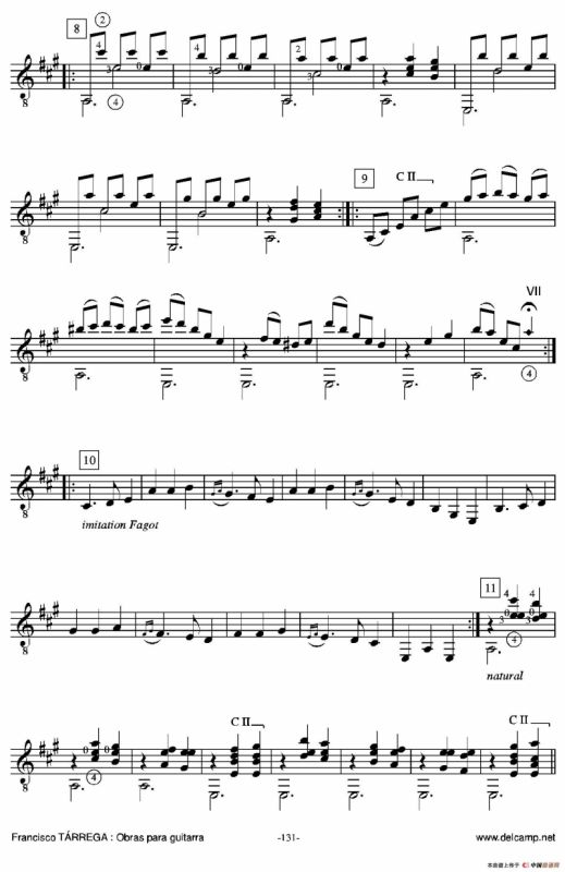 《塔雷加作品全集》第7部分（古典吉他）