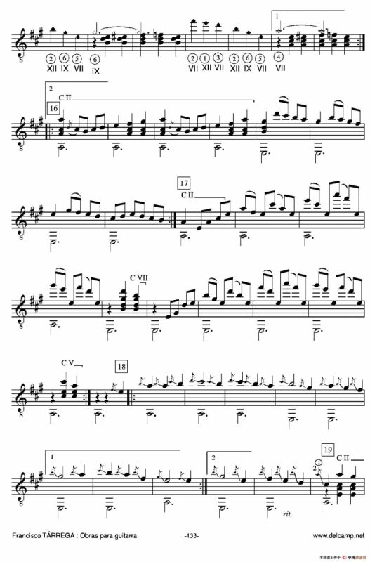 《塔雷加作品全集》第7部分（古典吉他）