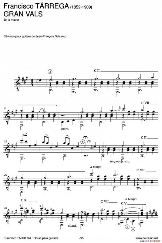 《塔雷加作品全集》第6部分（古典吉他）