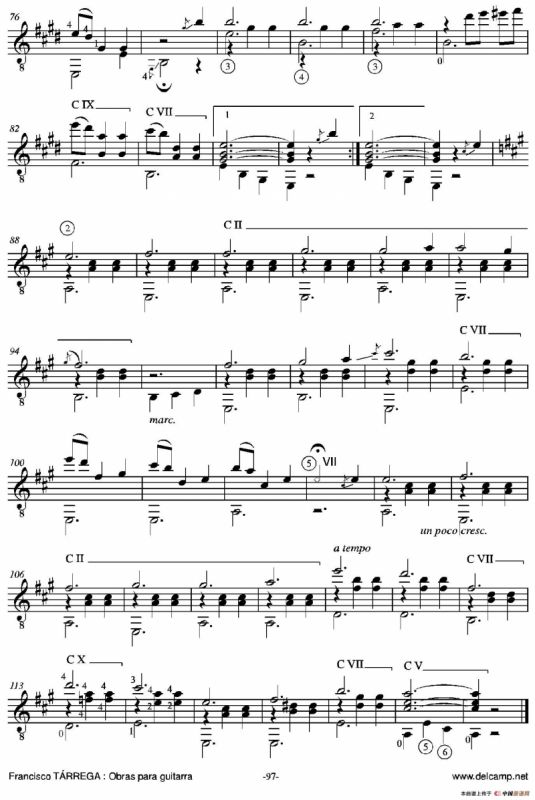 《塔雷加作品全集》第6部分（古典吉他）