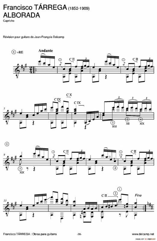 《塔雷加作品全集》第6部分（古典吉他）