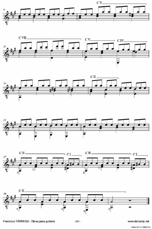 《塔雷加作品全集》第6部分（古典吉他）