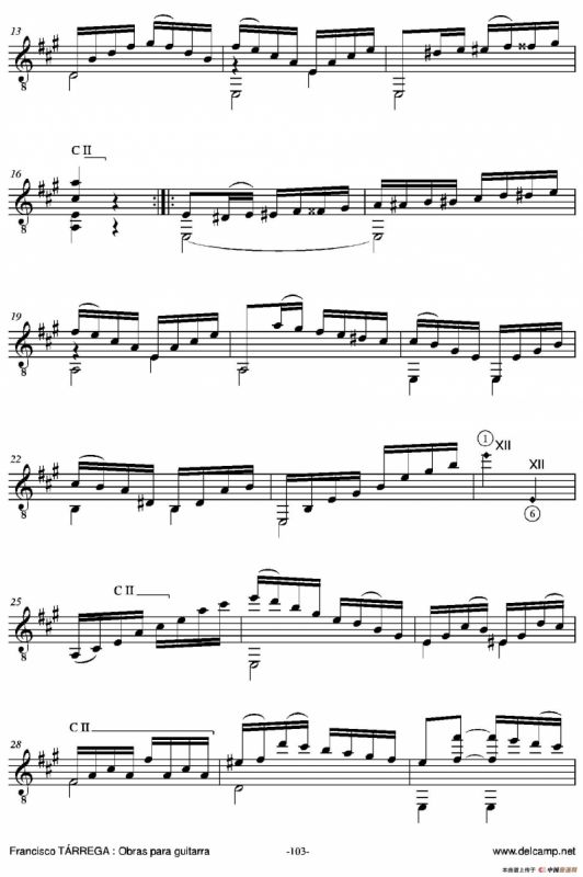 《塔雷加作品全集》第6部分（古典吉他）