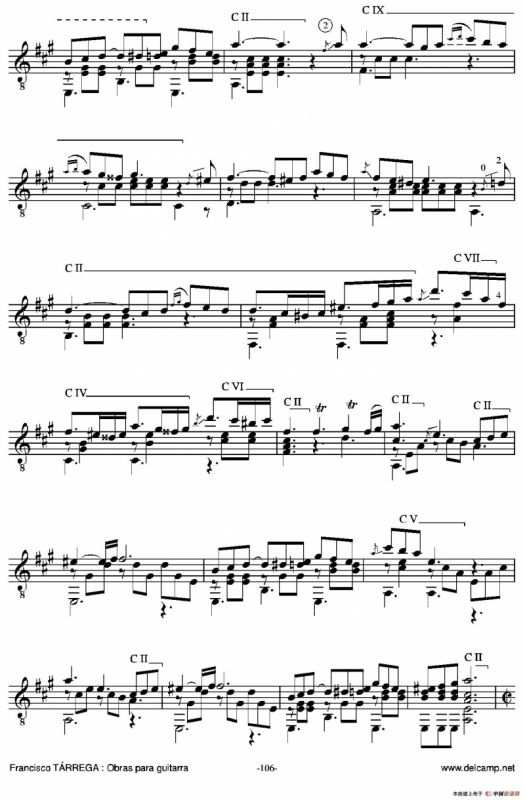 《塔雷加作品全集》第6部分（古典吉他）