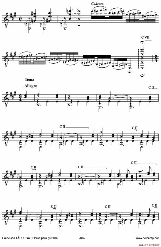 《塔雷加作品全集》第6部分（古典吉他）