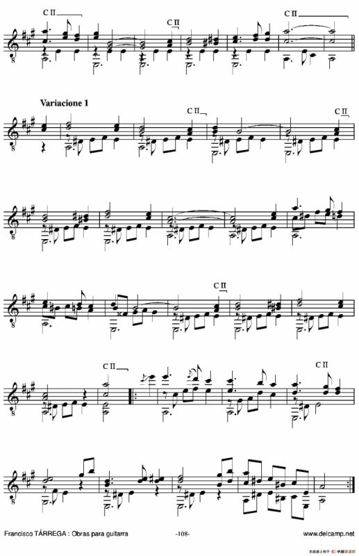 《塔雷加作品全集》第6部分（古典吉他）