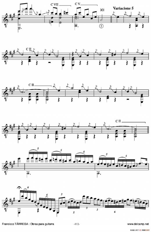 《塔雷加作品全集》第6部分（古典吉他）