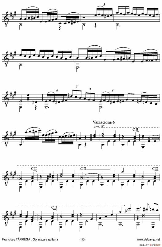 《塔雷加作品全集》第6部分（古典吉他）