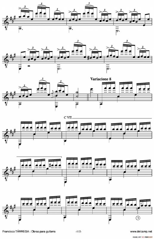 《塔雷加作品全集》第6部分（古典吉他）