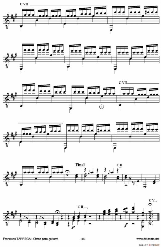 《塔雷加作品全集》第6部分（古典吉他）