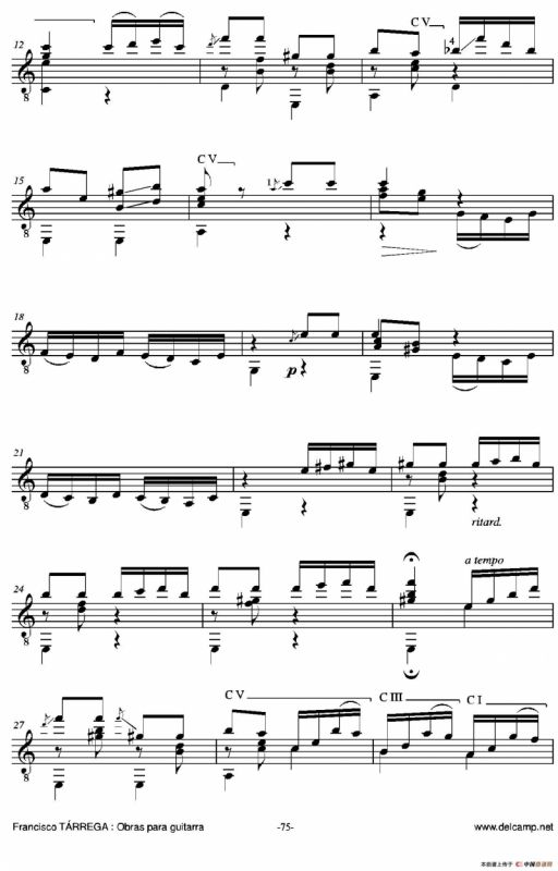 《塔雷加作品全集》第5部分（古典吉他）