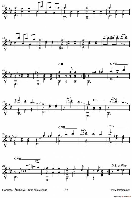 《塔雷加作品全集》第5部分（古典吉他）