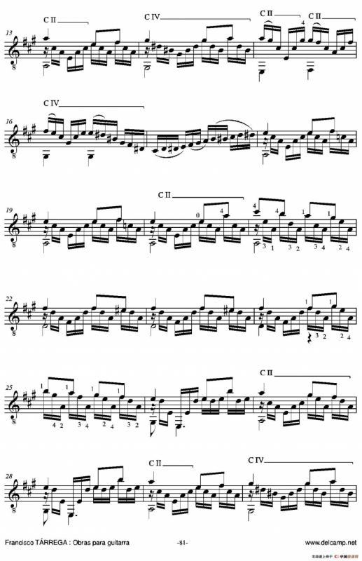 《塔雷加作品全集》第5部分（古典吉他）