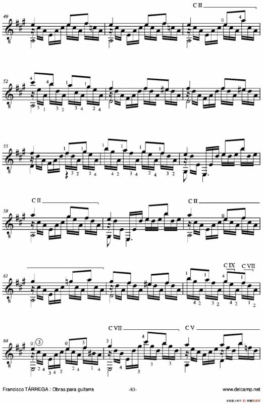 《塔雷加作品全集》第5部分（古典吉他）