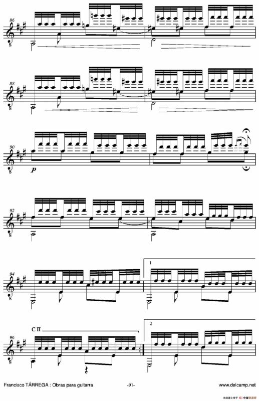 《塔雷加作品全集》第5部分（古典吉他）