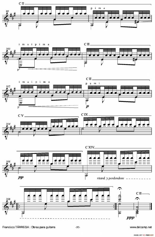 《塔雷加作品全集》第5部分（古典吉他）