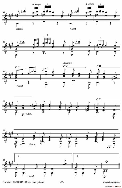 《塔雷加作品全集》第4部分（古典吉他）