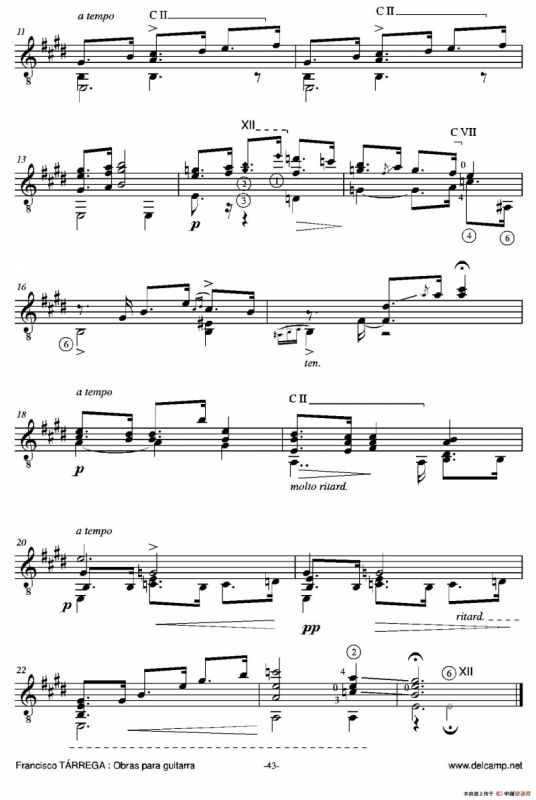 《塔雷加作品全集》第3部分（古典吉他）