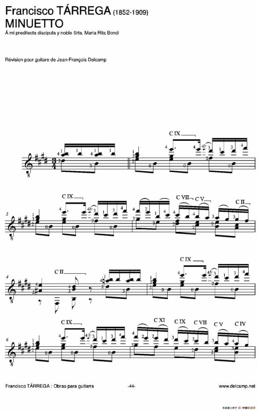 《塔雷加作品全集》第3部分（古典吉他）