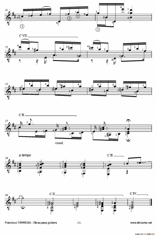 《塔雷加作品全集》第1部分（古典吉他）